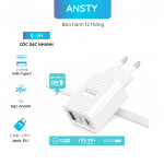 Đầu nối sạc nhanh 25W USB/USB-C Ansty Q-073