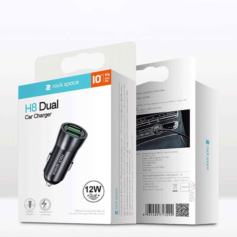 Đầu sạc xe hơi Rockspace Dual USB H8