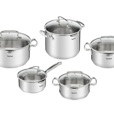 Bộ 5 nồi Inox cao cấp Tefal Duetto Plus, quánh 16cm/nồi 18cm/nồi 20/nồi 22cm/nồi 24cm G719SA55