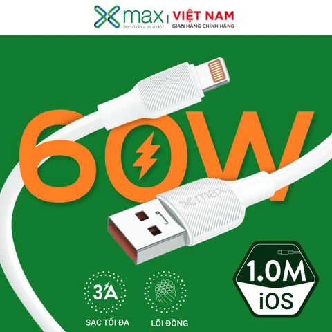 Cáp sạc nhanh USB to Lightning Xmax XXL03 White (KG)