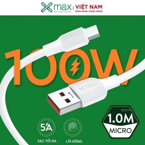 Cáp sạc nhanh USB to Micro Xmax XXM03 White (KG)